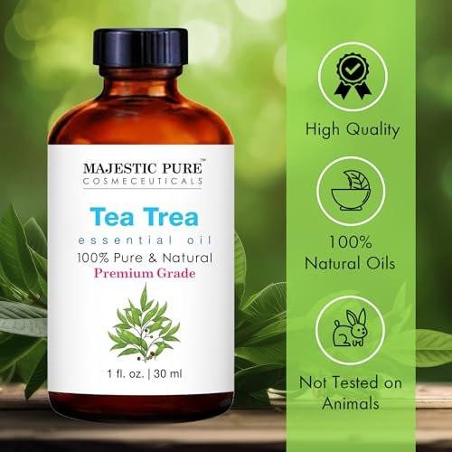 Majestic Pure Teebaumöl – 100 % reines und natürliches ätherisches Öl mit Glaspipette – 30 ml