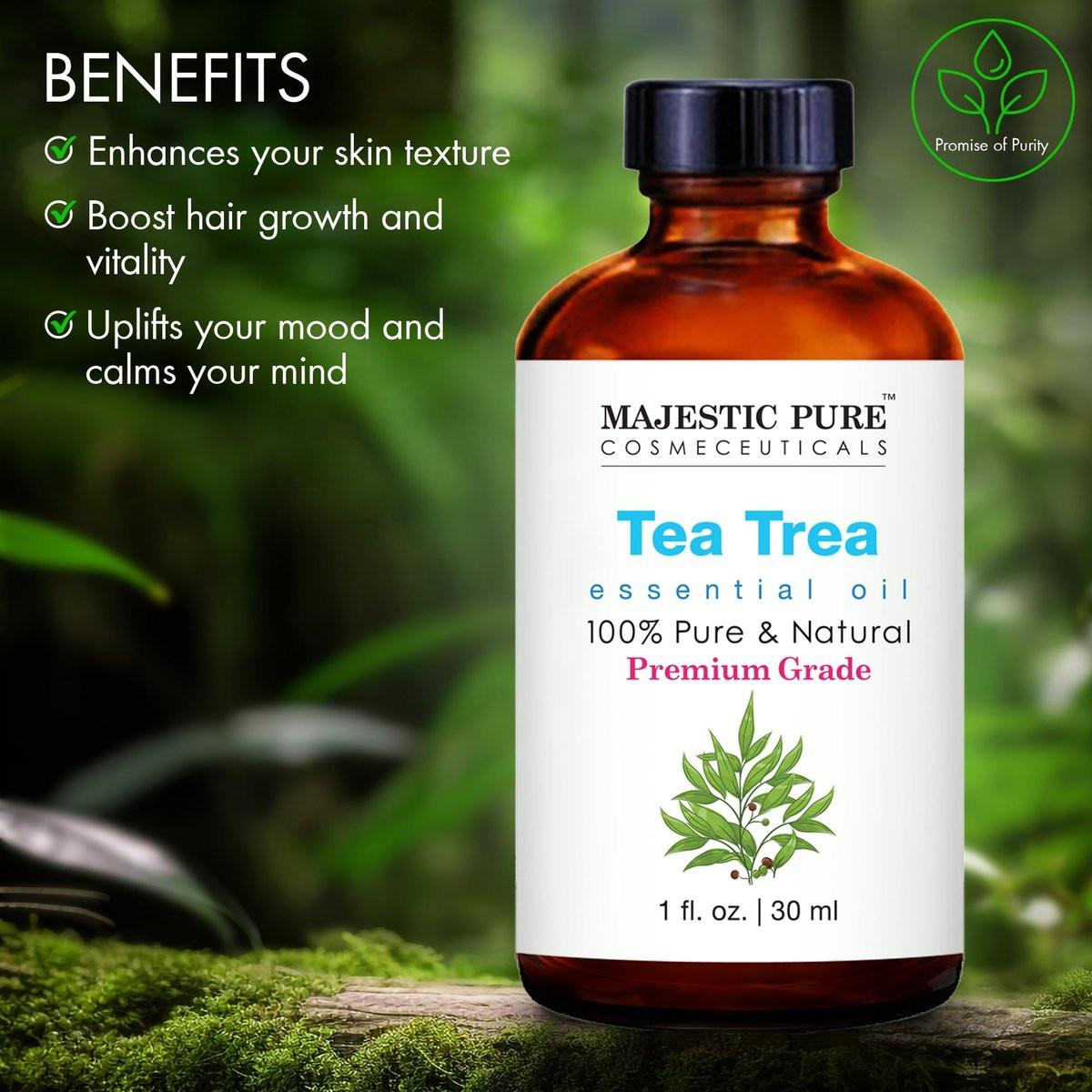 Majestic Pure Teebaumöl – 100 % reines und natürliches ätherisches Öl mit Glaspipette – 30 ml