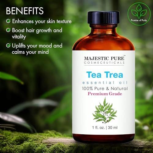Majestic Pure Teebaumöl – 100 % reines und natürliches ätherisches Öl mit Glaspipette – 30 ml