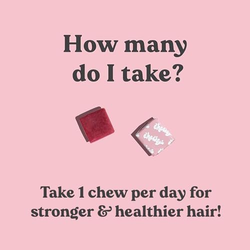 Chewsy - Beautiful Hair - Unterstützung für stärkeres, gesundes Haar - mit Biotin, Schachtelhalmextrakt, Goji-Beere & Vitaminen - Himbeer-Geschmack, 30-Tage-Vorrat