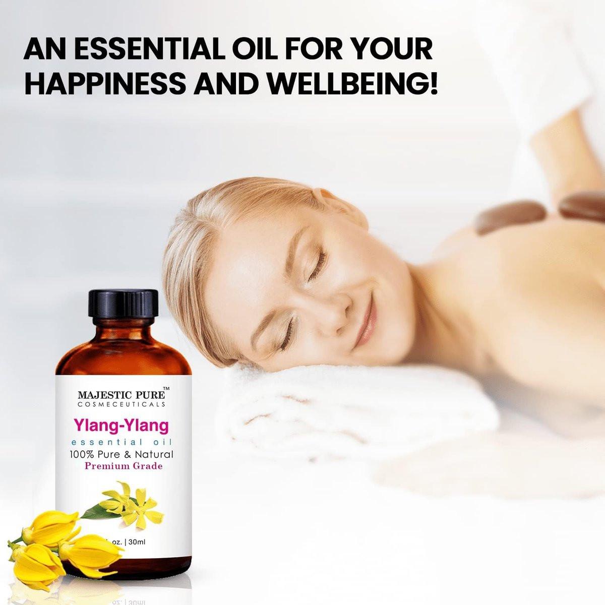 Majestic Pure Ylang Ylang Ätherisches Öl mit Glaspipette - 100% rein und natürlich - 30 ml