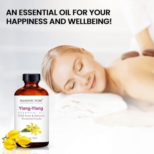 Majestic Pure Ylang Ylang Ätherisches Öl mit Glaspipette - 100% rein und natürlich - 30 ml