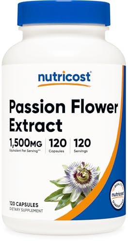 Nutricost Passionsblumenextrakt 120 Kapseln – 120 Portionen pro Flasche, glutenfrei, nicht-GVO, vegetarisch