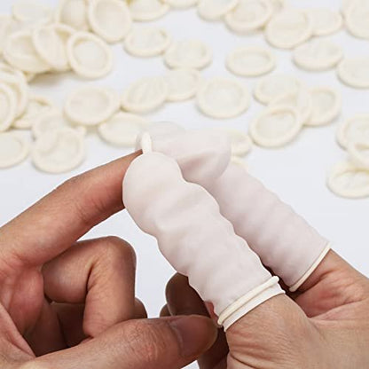 BTYMS 400 Stück Latex-Fingerlinge Groß, Einweg-Fingerspitzen-Handschuhe, Antistatisch, Schützt die Fingerspitzen