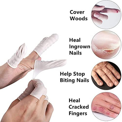 BTYMS 400 Latex-Fingerlinge Medium – Einweg-Fingerspitzenhandschuhe, Antistatisch, Milchweiß