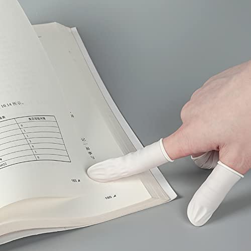 BTYMS 400 Stück Latex-Fingerlinge Groß, Einweg-Fingerspitzen-Handschuhe, Antistatisch, Schützt die Fingerspitzen