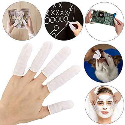 BTYMS 400 Stück Latex-Fingerlinge Klein Einweg-Fingerspitzenhandschuhe Schutz Anti-Statisch
