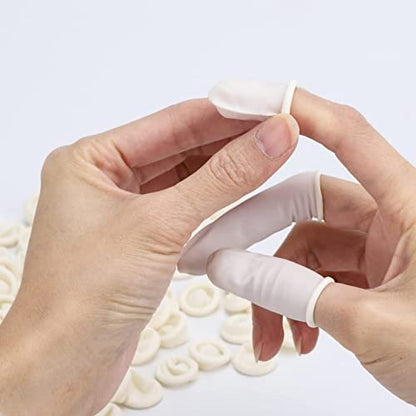 BTYMS 400 Stück Latex-Fingerlinge Klein Einweg-Fingerspitzenhandschuhe Schutz Anti-Statisch