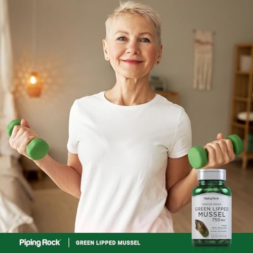 Piping Rock Grünlippmuschel | 120 Kapseln | Nahrungsergänzungsmittel für Menschen | Gefriergetrocknet aus Neuseeland | Non-GMO, Glutenfrei