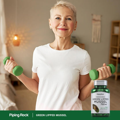 Piping Rock Grünlippmuschel | 120 Kapseln | Nahrungsergänzungsmittel für Menschen | Gefriergetrocknet aus Neuseeland | Non-GMO, Glutenfrei