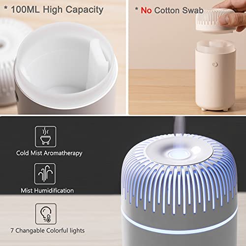 USB Auto-Diffuser für Aromatherapie – Kaltnebel Mini Diffuser für Auto, Zuhause und Büro (Schwarz)