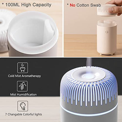 USB Auto-Diffuser für Aromatherapie – Kaltnebel Mini Diffuser für Auto, Zuhause und Büro (Schwarz)
