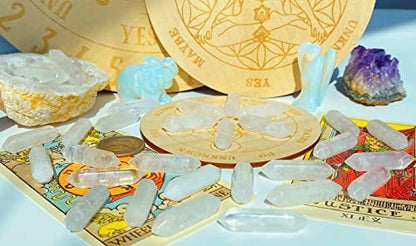 10 Stück Klare Quarz-Heilsteine Zauberstäbe, polierte Tumbled Steine, natürliche sechseckige Spitze, Reiki-Energieausgleich, Meditations-Therapie, Chakra-Stäbe Set, Weihnachtsgeschenk