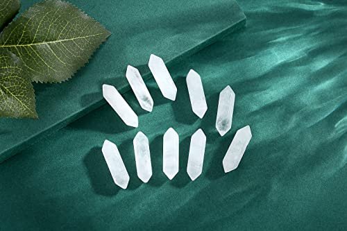 10 Stück Klare Quarz-Heilsteine Zauberstäbe, polierte Tumbled Steine, natürliche sechseckige Spitze, Reiki-Energieausgleich, Meditations-Therapie, Chakra-Stäbe Set, Weihnachtsgeschenk