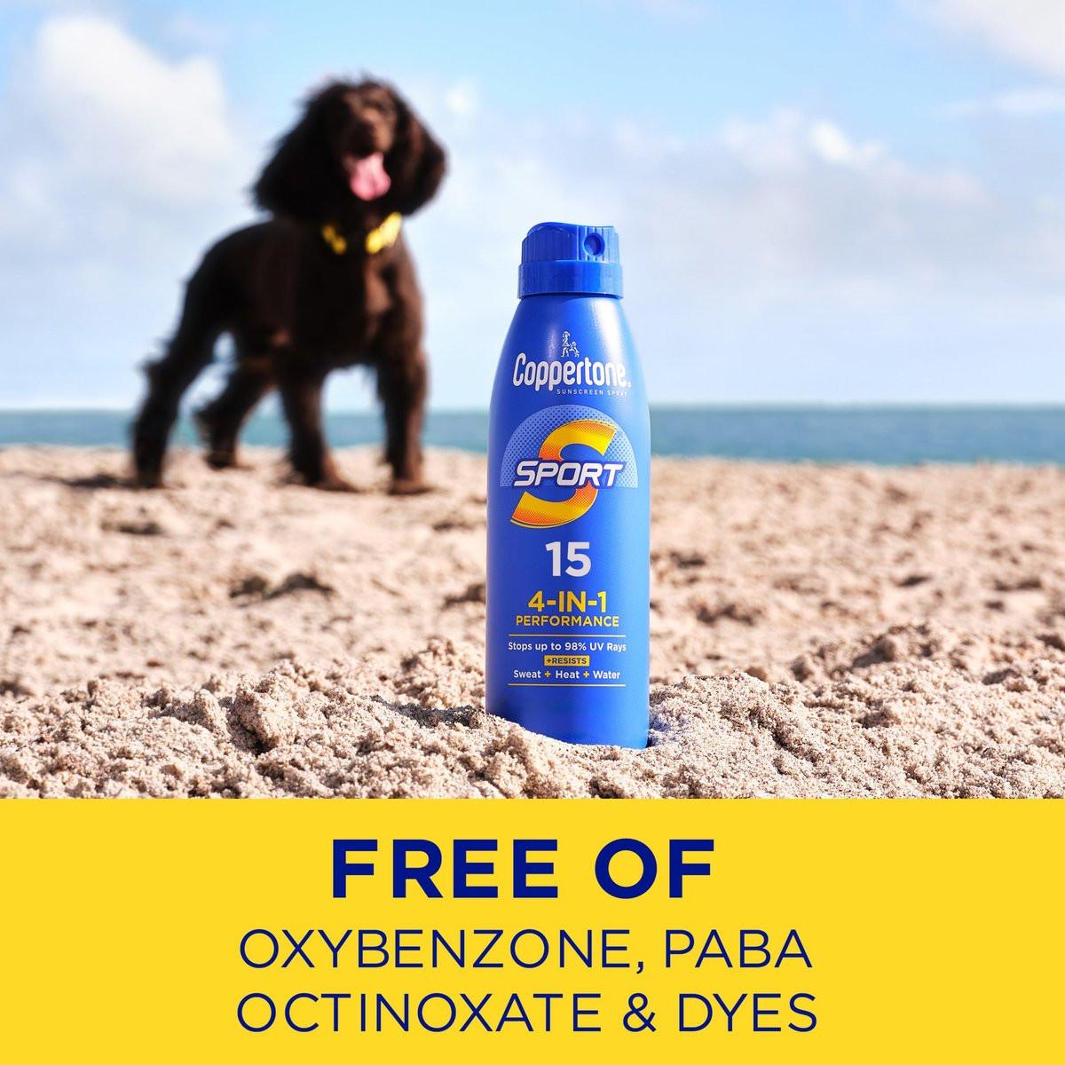 Coppertone Sport Sonnenspray SPF 15 – wasserfestes Breitband-Sonnenspray, 3er-Pack mit je 5,5 oz