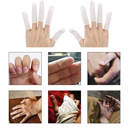Fingerlinge Klein 300 Stück – Weiße Einweg-Fingerkappen aus Gummi für verletzte Finger, rissige Finger, Sport