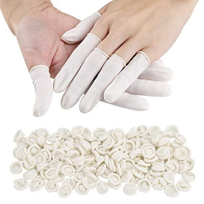 Fingerlinge Klein 300 Stück – Weiße Einweg-Fingerkappen aus Gummi für verletzte Finger, rissige Finger, Sport