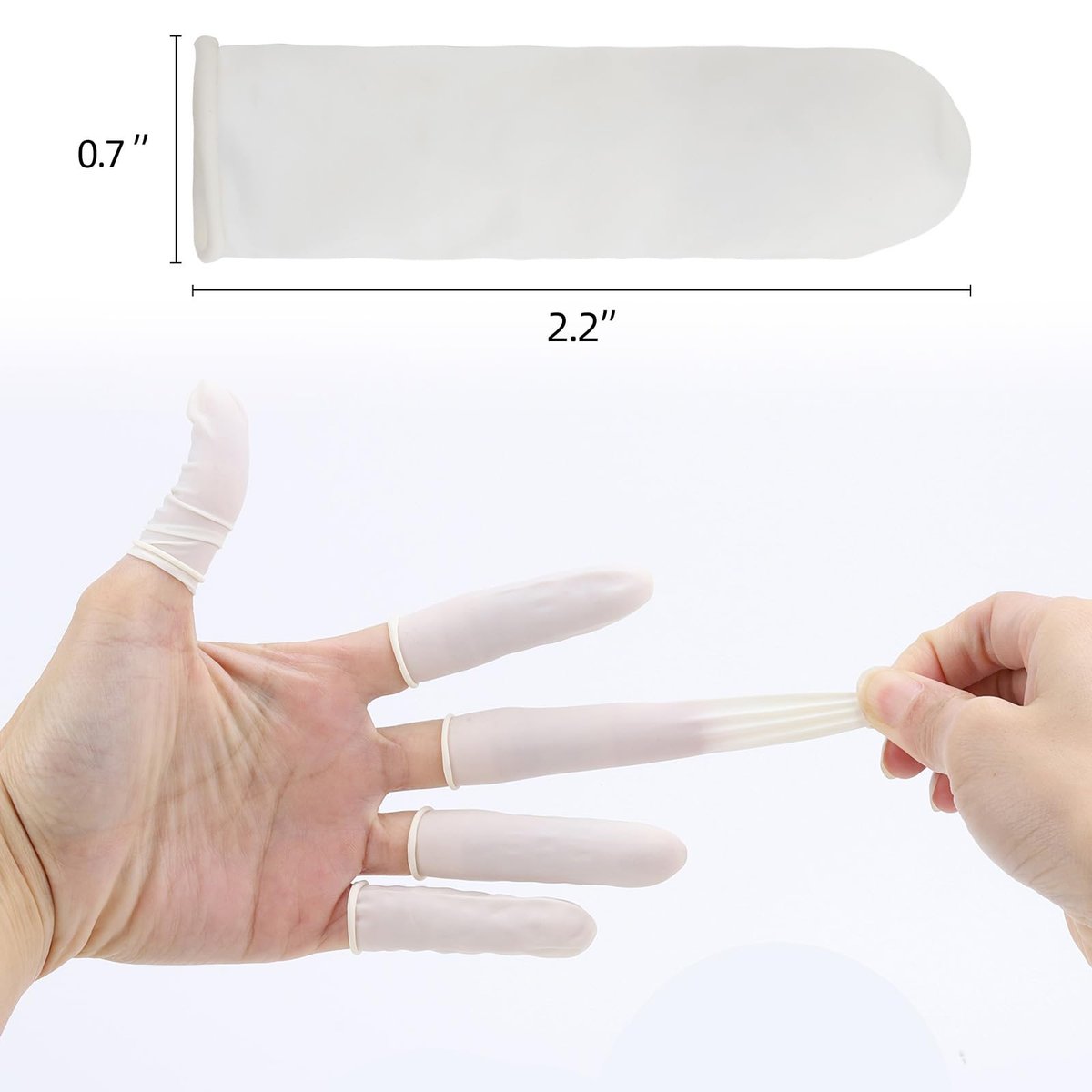 Fingerlinge Klein 300 Stück – Weiße Einweg-Fingerkappen aus Gummi für verletzte Finger, rissige Finger, Sport