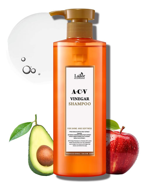 LA'DOR LADOR Apfelessig Klärendes Shampoo mit Teebaum, pH-ausgeglichen, für fettige Schuppen und ölige Kopfhaut, glänzendes Haar, ohne Silikone, Parabene, Sulfate, 14,5 Fl Oz