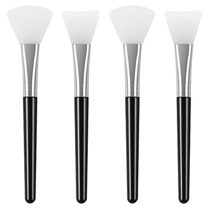 tifanso 4-teiliges Silikon-Gesichtsmasken-Pinsel-Set, flexible Silikonbürsten für Gesichtsmasken, Tonerde, DIY-Masken, Körperlotion, BB-Creme (Schwarz)