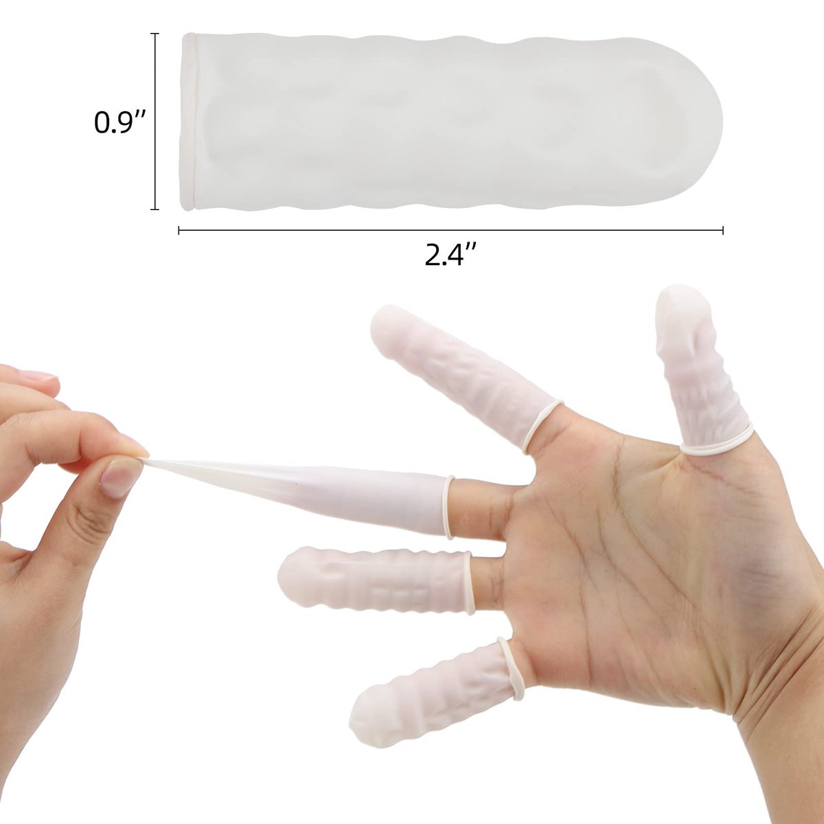 acDesign 300 Fingerlinge Latex Groß Weiß – Fingerkuppenschutz für verletzte Finger, rissige Haut & Sport