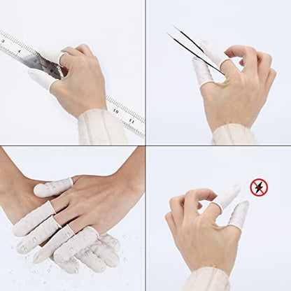 acDesign 300 Fingerlinge Latex Groß Weiß – Fingerkuppenschutz für verletzte Finger, rissige Haut & Sport