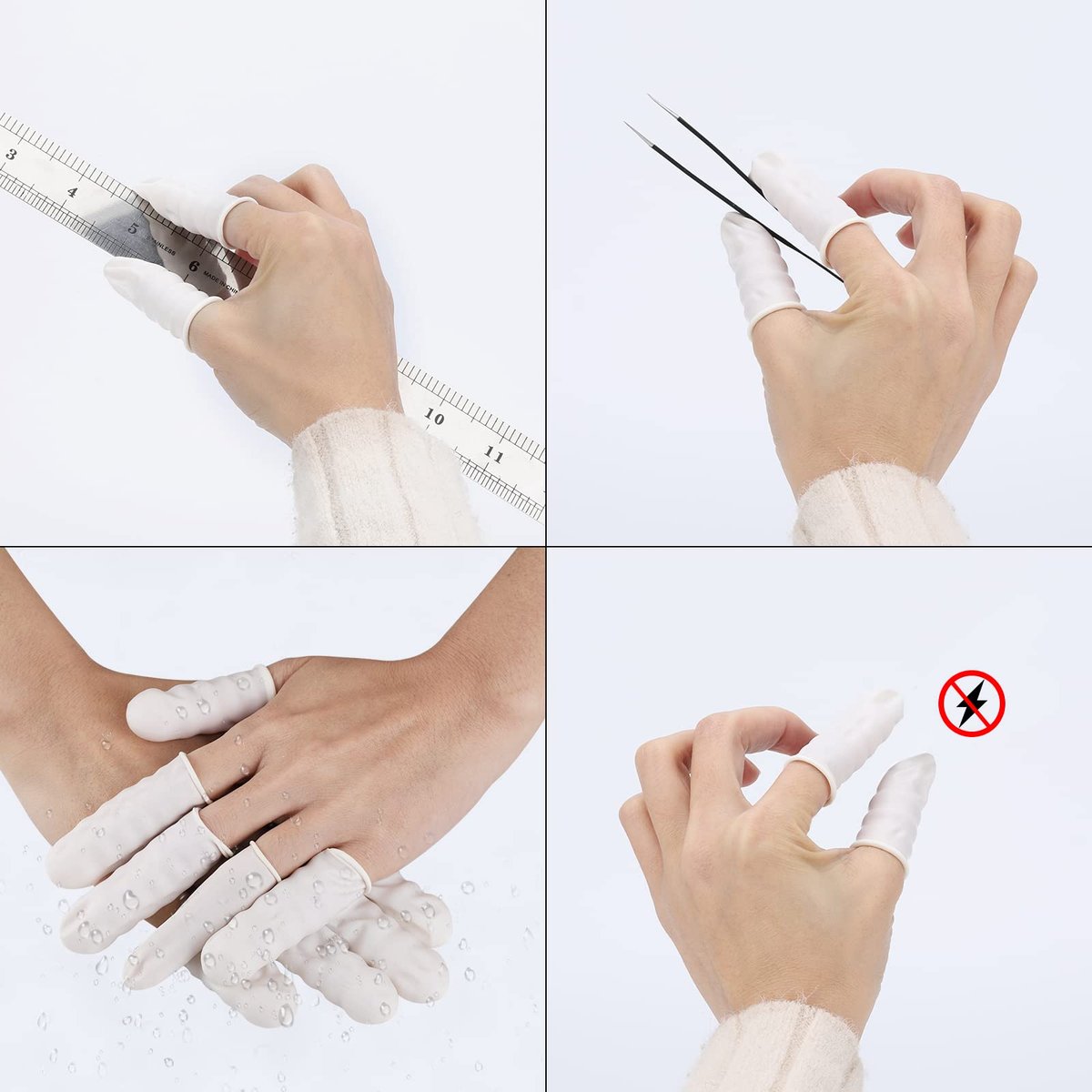 acDesign 300 Fingerlinge Latex Groß Weiß – Fingerkuppenschutz für verletzte Finger, rissige Haut & Sport