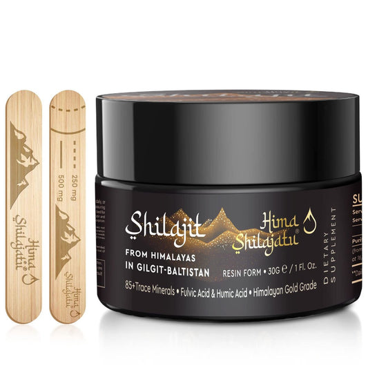 Hima Shilajatu Shilajit – Reinigstes Himalaya Bio Shilajit Harz, Goldqualität, 100% Reinheit, mit Fulvinsäure & 85+ Spurenemineralien, 30 g (2 Monate Vorrat)