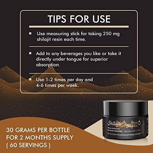 Hima Shilajatu Shilajit – Reinigstes Himalaya Bio Shilajit Harz, Goldqualität, 100% Reinheit, mit Fulvinsäure & 85+ Spurenemineralien, 30 g (2 Monate Vorrat)