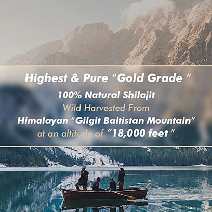 Hima Shilajatu Shilajit – Reinigstes Himalaya Bio Shilajit Harz, Goldqualität, 100% Reinheit, mit Fulvinsäure & 85+ Spurenemineralien, 30 g (2 Monate Vorrat)