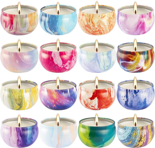 Howemon 16er Set Duftkerzen für Zuhause, Entspannung, Stressabbau, Aromatherapie – Natürliches Sojawachs und Duft – Geschenke für Frauen, Mama, beste Freundin, Ehefrau, Geburtstag