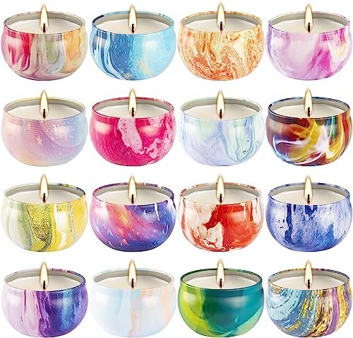 Howemon 16er Set Duftkerzen für Zuhause, Entspannung, Stressabbau, Aromatherapie – Natürliches Sojawachs und Duft – Geschenke für Frauen, Mama, beste Freundin, Ehefrau, Geburtstag