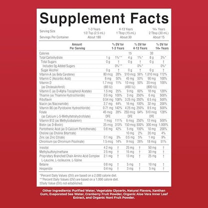 MARYRUTH'S Flüssiges Multivitamin für Frauen, Männer & Kinder | Vitamin A C D E B6 B12 Biotin Zink | Immunsystem | Energiestoffwechsel | 15+ Nährstoffe | Vegan | Ohne Gentechnik | Glutenfrei | Zuckerfrei | 15 Portionen