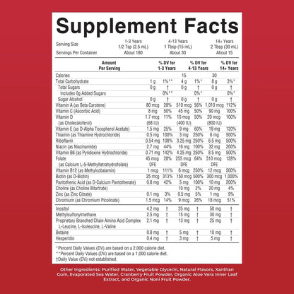 MARYRUTH'S Flüssiges Multivitamin für Frauen, Männer & Kinder | Vitamin A C D E B6 B12 Biotin Zink | Immunsystem | Energiestoffwechsel | 15+ Nährstoffe | Vegan | Ohne Gentechnik | Glutenfrei | Zuckerfrei | 15 Portionen