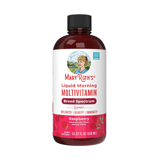 MARYRUTH'S Flüssiges Multivitamin für Frauen, Männer & Kinder | Vitamin A C D E B6 B12 Biotin Zink | Immunsystem | Energiestoffwechsel | 15+ Nährstoffe | Vegan | Ohne Gentechnik | Glutenfrei | Zuckerfrei | 15 Portionen