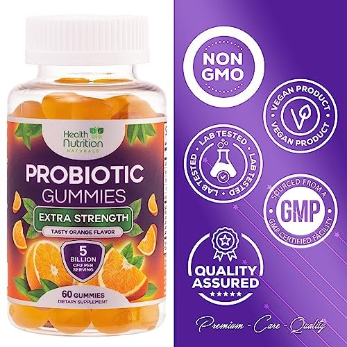 Probiotische Gummibärchen für Frauen & Männer – Hochwertige Multi-Stamm-Probiotika für Darm- & Verdauungsgesundheit, gegen gelegentliche Blähungen – Tägliches Acidophilus-Präparat – 60 Gummibärchen