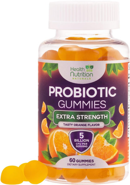 Probiotische Gummibärchen für Frauen & Männer – Hochwertige Multi-Stamm-Probiotika für Darm- & Verdauungsgesundheit, gegen gelegentliche Blähungen – Tägliches Acidophilus-Präparat – 60 Gummibärchen