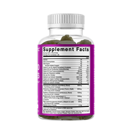 Vitamatic Vegan Thyroid Support Gummies mit Jod & Kelp – 60 Stück – Steigern Sie Ihre Energie und verbessern Sie Ihren Stoffwechsel – Pflanzlich