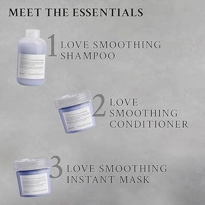 Davines LOVE Glättendes Shampoo – Anti-Frizz, sanfte Reinigung für welliges, widerspenstiges und grobes Haar – für Glanz, Geschmeidigkeit und einen glatten Look mit Olivenextrakt, 250 ml