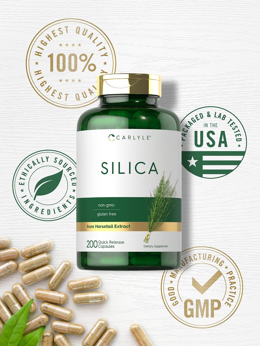 Carlyle Silica Kapseln – 200 Stück | Aus Schachtelhalm Extrakt | Nicht-GVO & Glutenfrei