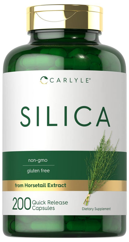 Carlyle Silica Kapseln – 200 Stück | Aus Schachtelhalm Extrakt | Nicht-GVO & Glutenfrei