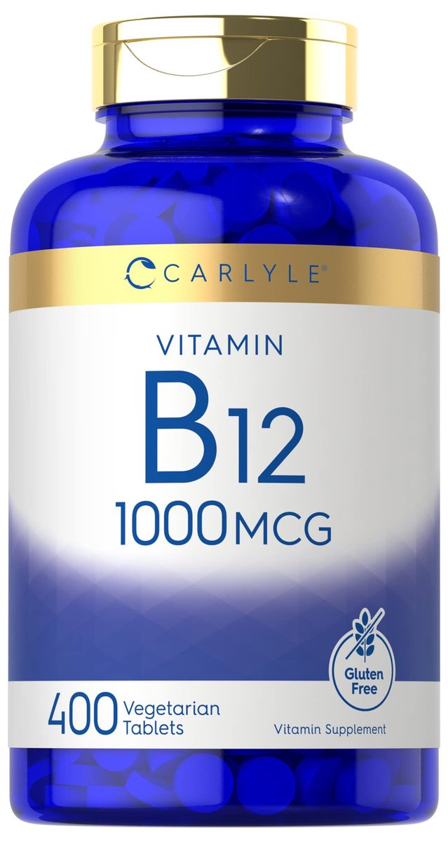 Carlyle Vitamin B12 1000 mcg | 400 Tabletten | Vegetarisches, Nicht-GVO, Glutenfreies Nahrungsergänzungsmittel