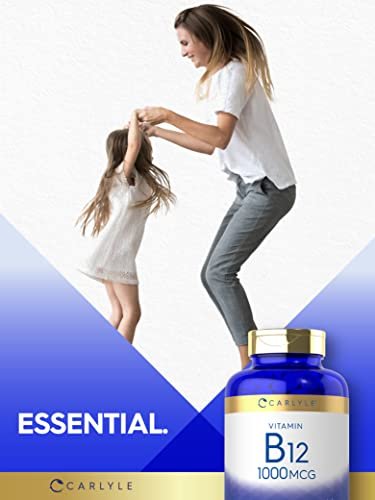 Carlyle Vitamin B12 1000 mcg | 400 Tabletten | Vegetarisches, Nicht-GVO, Glutenfreies Nahrungsergänzungsmittel