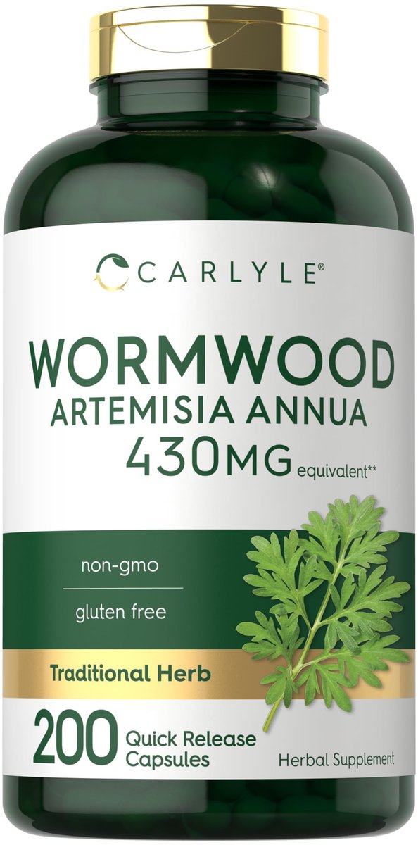 Carlyle Wermut Kapseln | Artemisia Annua Kraut | 200 Stück | Non-GMO & Glutenfrei Nahrungsergänzungsmittel