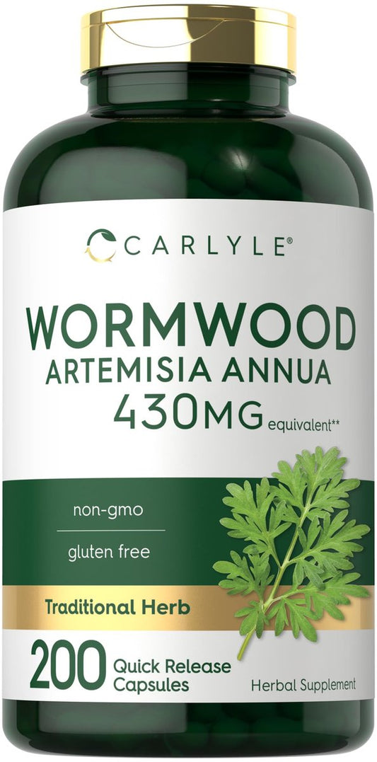 Carlyle Wermut Kapseln | Artemisia Annua Kraut | 200 Stück | Non-GMO & Glutenfrei Nahrungsergänzungsmittel