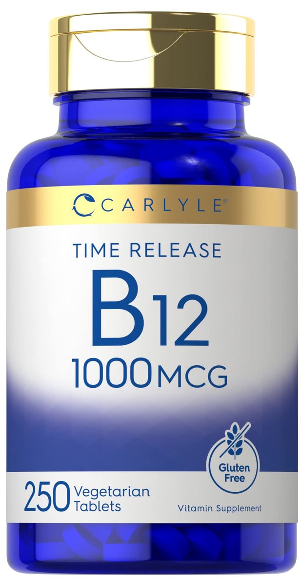 Carlyle B12 Vitamin 1000 mcg | 250 Tabletten | Zeitfreisetzung | Cyanocobalamin | Vegetarisch, Non-GMO & Glutenfrei