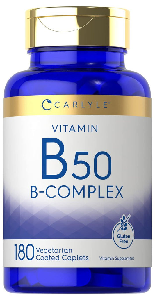 Carlyle Vitamin B50 Komplex | 180 Tabletten | Vegetarisch, Nicht-GVO, Glutenfrei