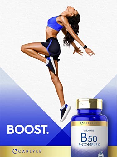 Carlyle Vitamin B50 Komplex | 180 Tabletten | Vegetarisch, Nicht-GVO, Glutenfrei