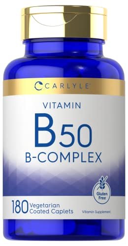 Carlyle Vitamin B50 Komplex | 180 Tabletten | Vegetarisch, Nicht-GVO, Glutenfrei