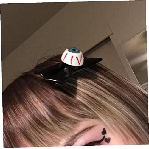 Ruluti 2er-Pack Haarspangen mit Augapfel-Design – Punk-Haarspangen für Mädchen (Schwarz)